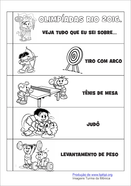 Atividade Olimpíadas Rio 2016 Fundamental I Pesquisa leitura e escrita