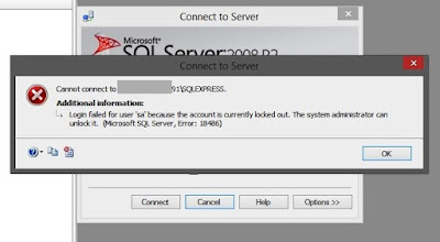 Microsoft SQL Server sa login locked out error message 2