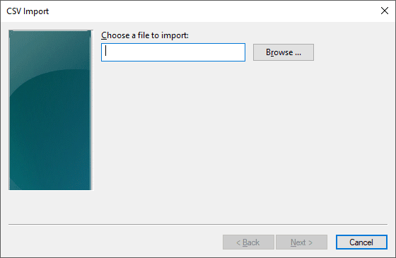 Choose files to import