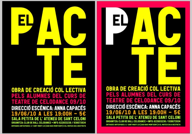 Cartel para la obra de teatro "El Pacte" 2010