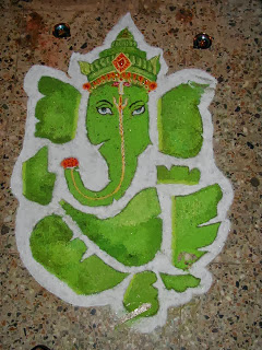 Ganesh Rangoli Designs for Diwali 2013