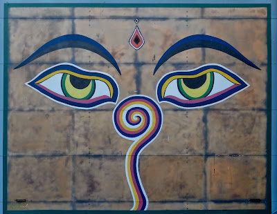  Wisdom Eyes of Buddha Garage Door (N 34th @N Northlake Pl)