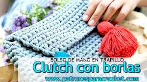 Bolso de mano a crochet con borlas / Patrones