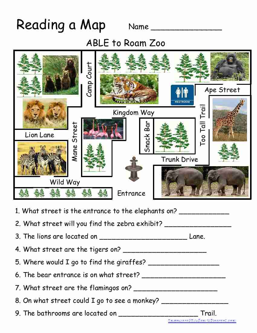 reading-a-map-worksheet