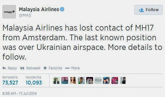 Tragedi pesawat MH17 dari Amsterdam ke Kuala Lumpur 17 Julai 2014