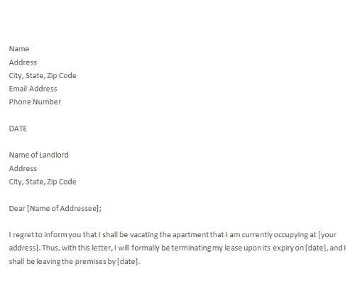 Apartment Lease Termination Letter Apartment Lease Termination Letter