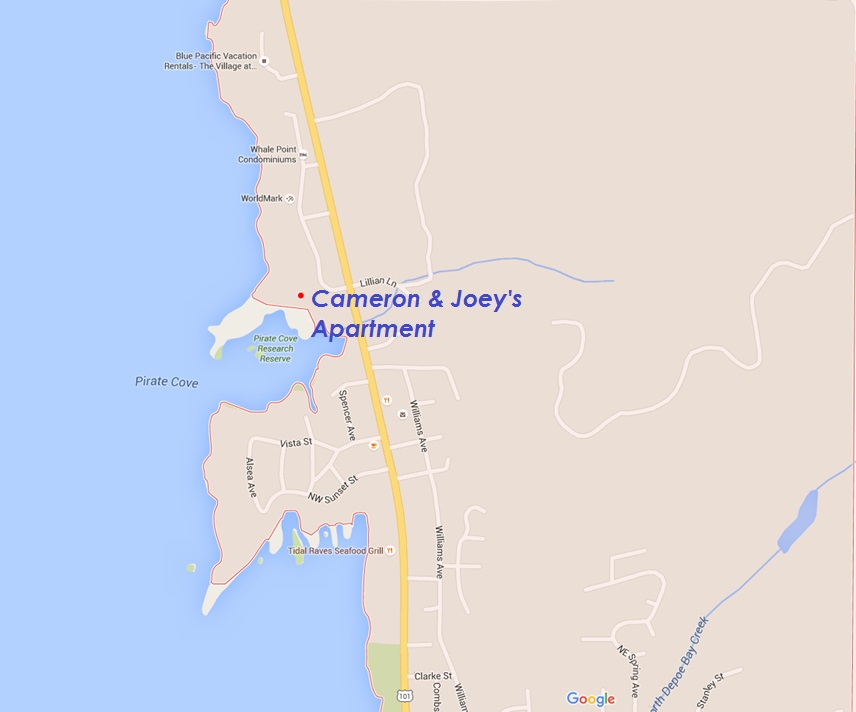 TRUE LOVE SAGA Map of Depoe Bay, OR