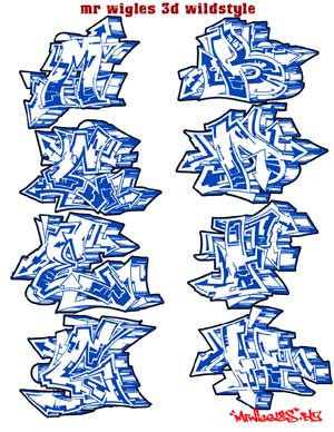 Wildstyle Graffiti Alphabet: Mr Wigles 3D Wildstyle - New Graffiti Design