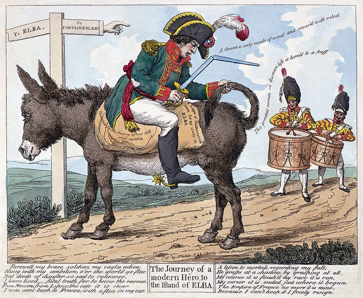 The journey of a modern hero, to the island of Elba, 1814