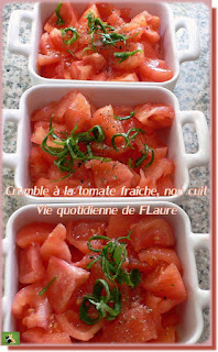 Vie quotidienne de FLaure : Crumble aux tomates parfumées au basilic