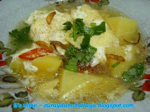 resepi sup telur kentang