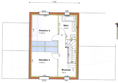 Plan de l’étage de la nouvelle maison proposée par OC Résidences
