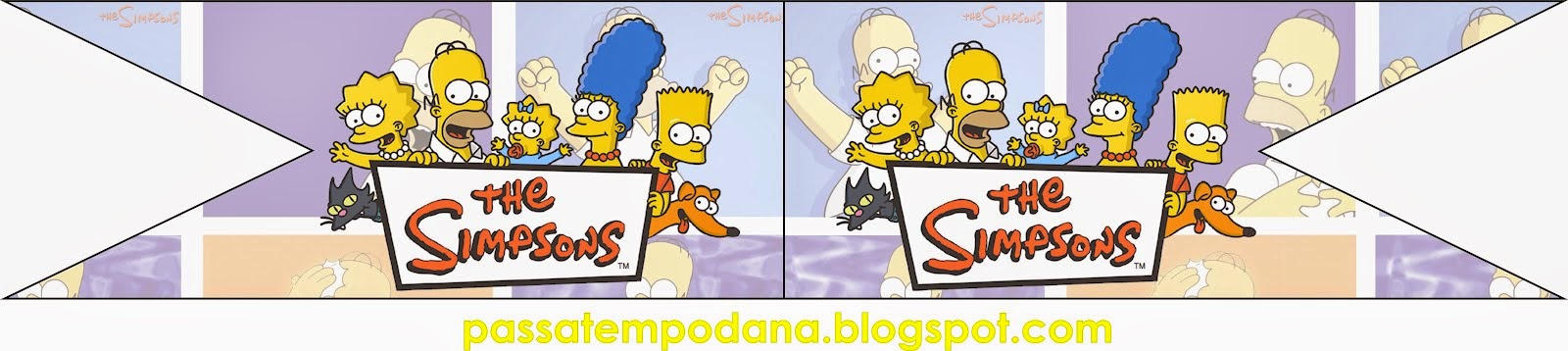 Los Simpson: Imprimibles para Imprimir Gratis. Banderitas o toppers para cupcakes o para poner en la comida.