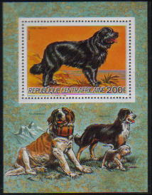 1986年中央アフリカ共和国 ニューファンドランドの切手シート
