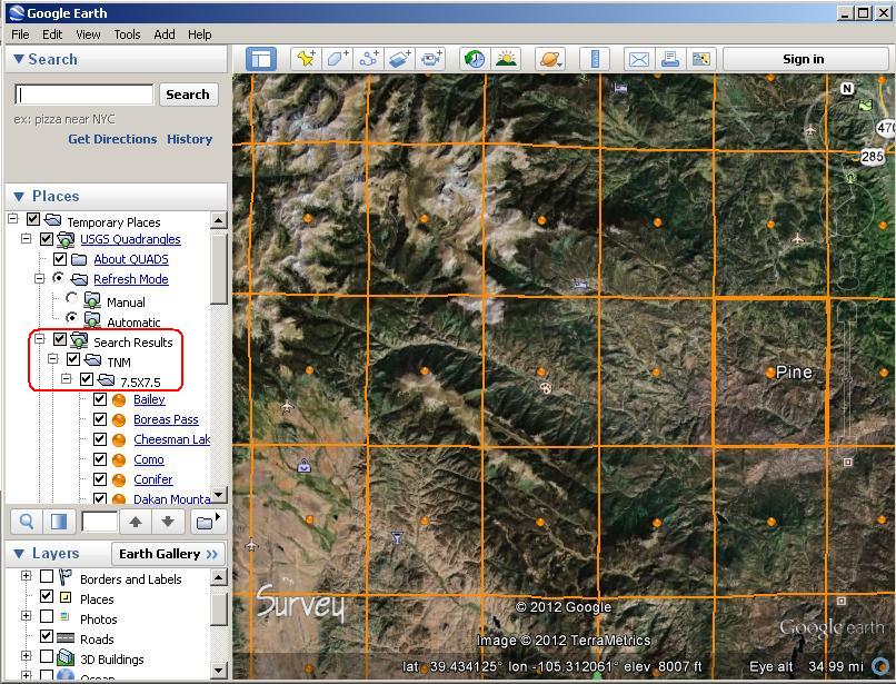 KBSquatchBlog Google Earth and 7.5 minute quads