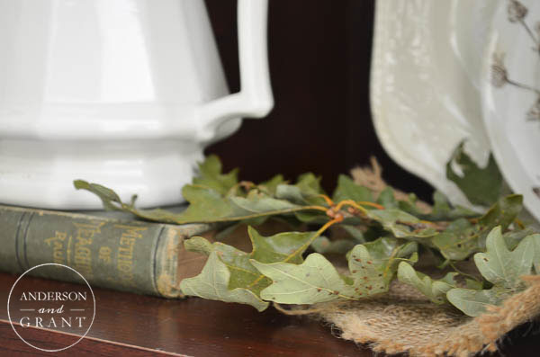 Tuck freshly preserved leaves into a fall display.  |  www.andersonandgrant.com