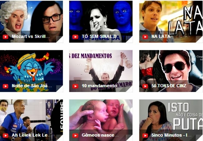 Os vídeos mais populares do Youtube