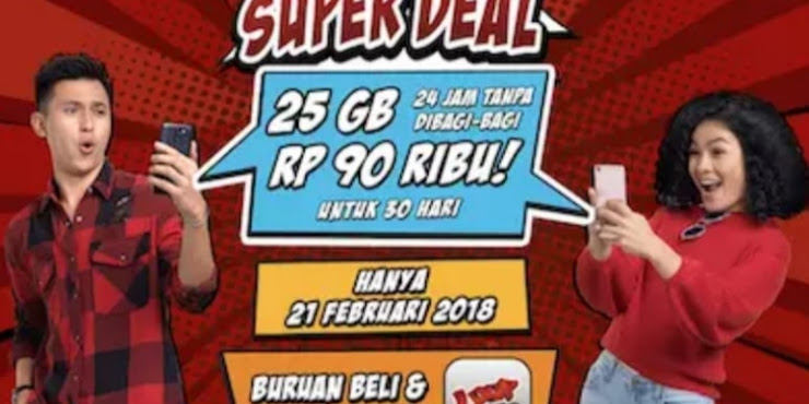 Paket Murah Telkomsel Flash 25 GB Surprise Deal Februari 2018