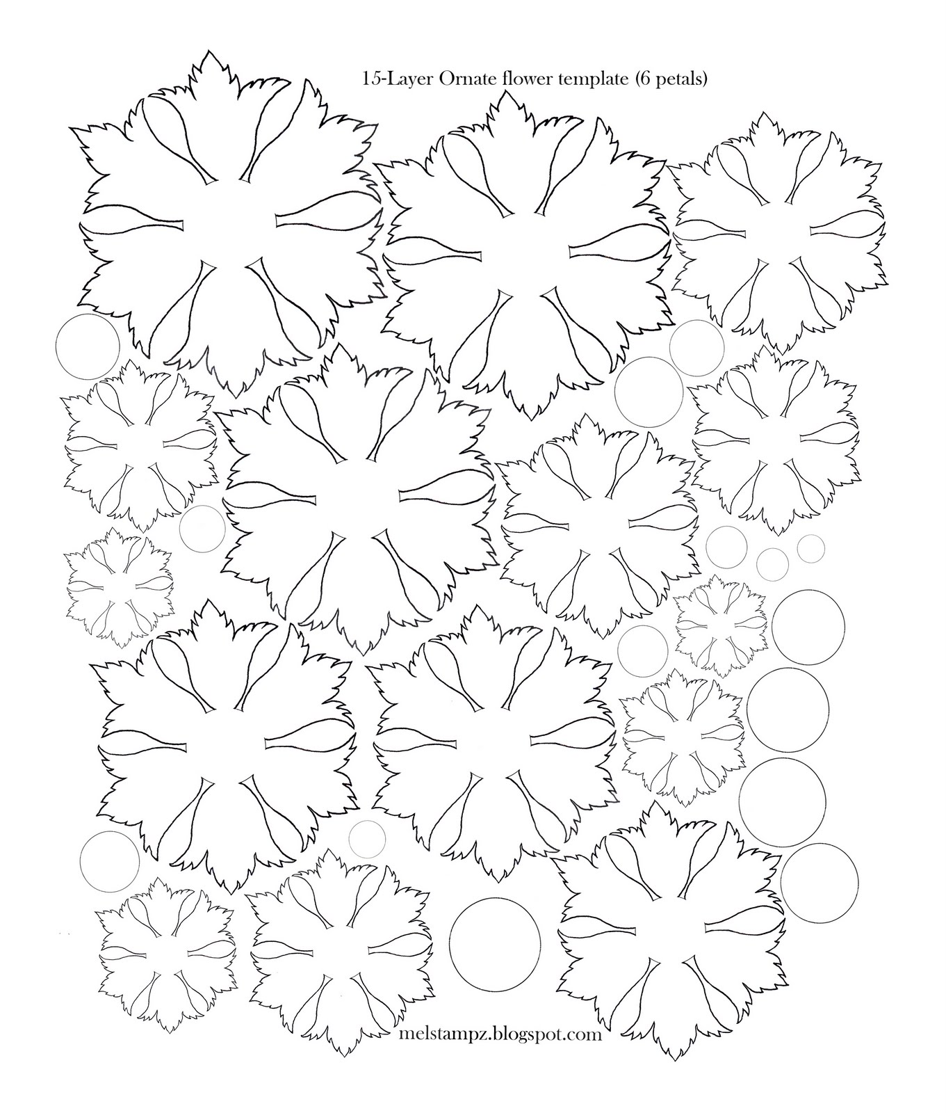 Mel Stampz: 6petal Ornate Flower template