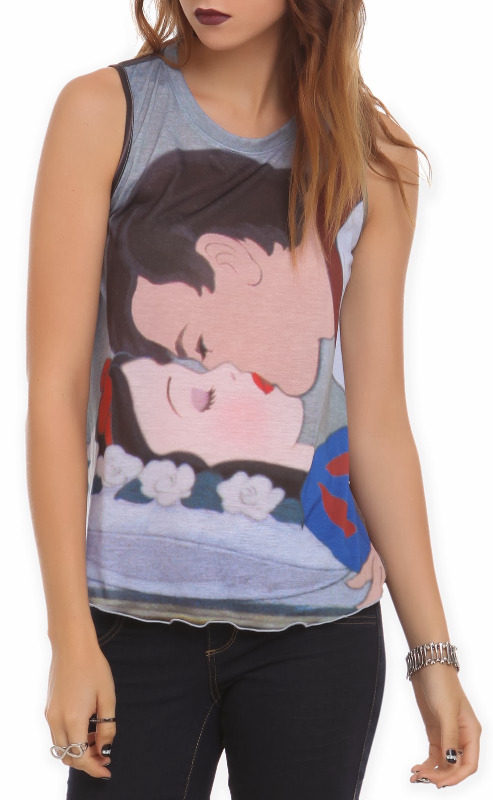 Hot Topic Disney Snow White And The Seven Dwarfs One Bite Girls Tank Top
