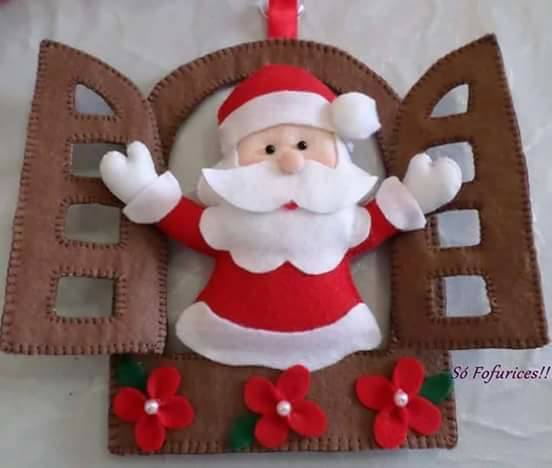 Molde Papai Noel Na Janela Como Fazer