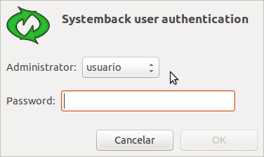 Systemback user authentication