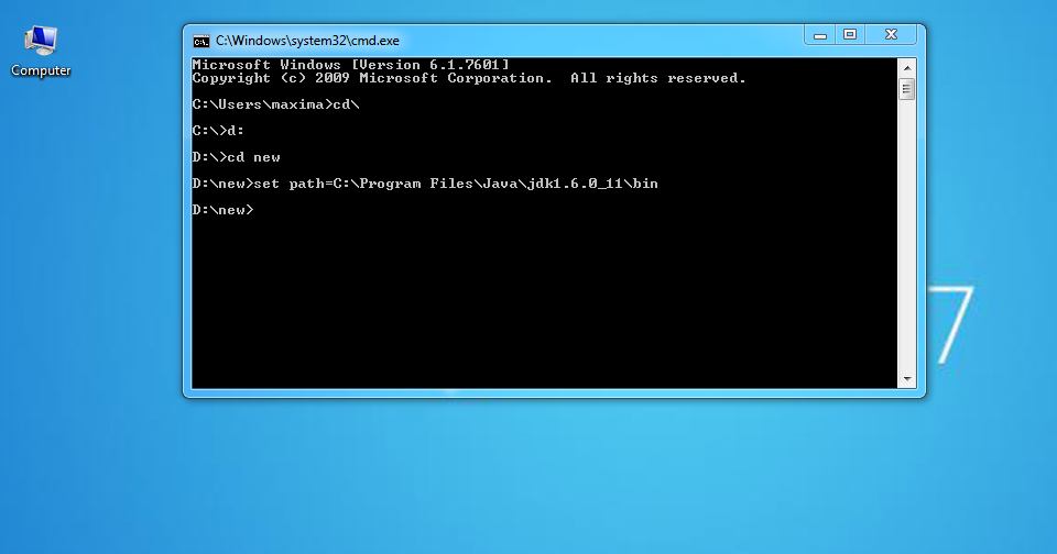 How to set path in Java