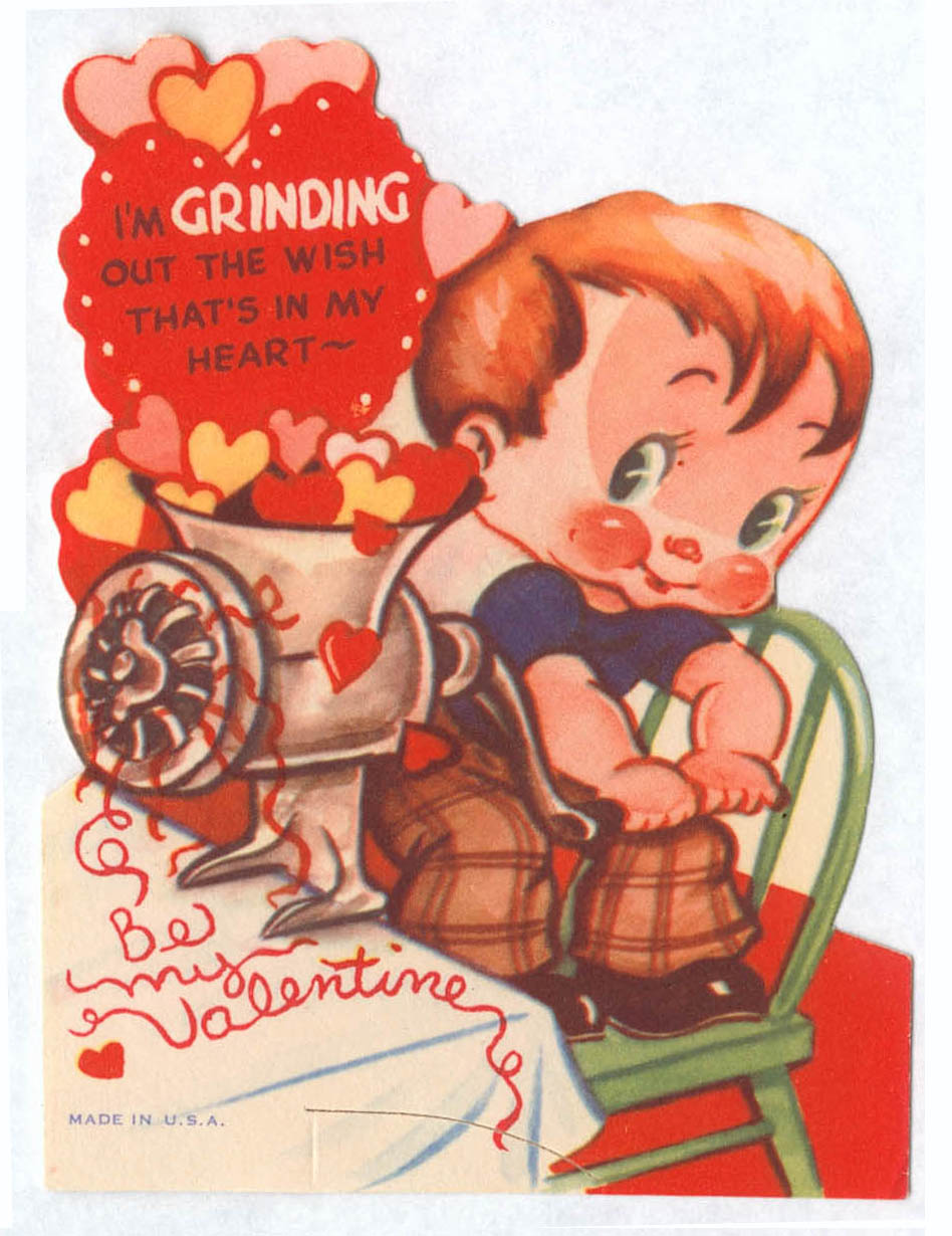 Funny Vintage Valentine Cards: Meat and Weapons ~ Vintage Everyday