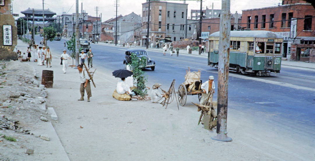 transpress nz: trams in Seoul, Korea, early 1950s