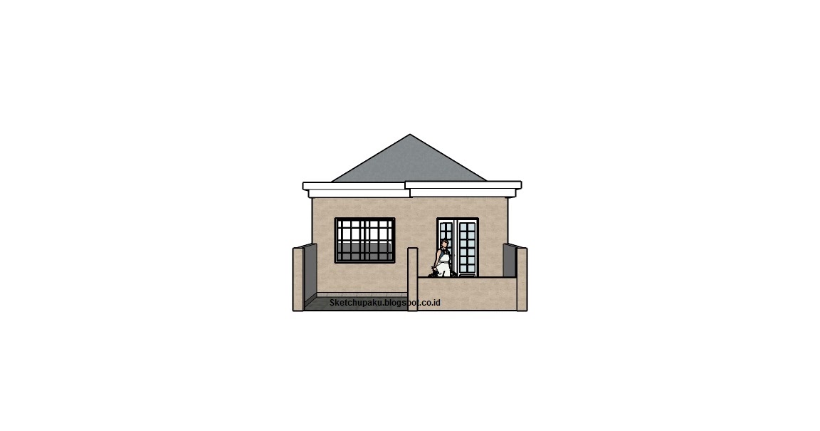 Gambar Rumah Minimalis 6x10 Meter (Tipe 42) - Sketchup Ku!
