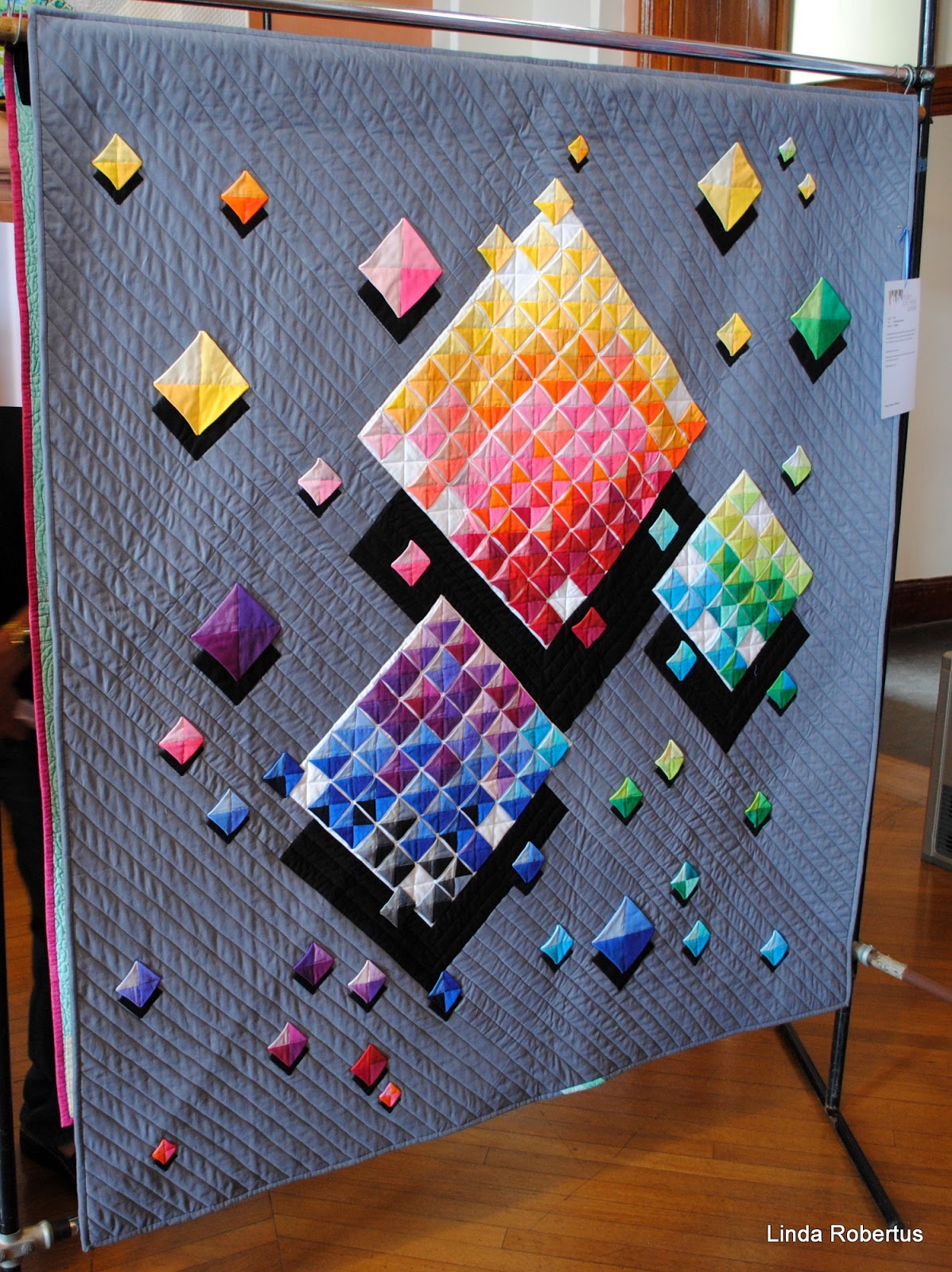 Blue Jacaranda by Linda Robertus Modern Quilt Show Australia 2016, Sydney