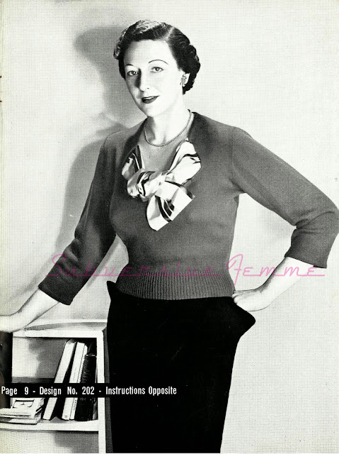 The Vintage Pattern Files - Free 1950's Knitting Pattern - Jumper in Crepe Wool