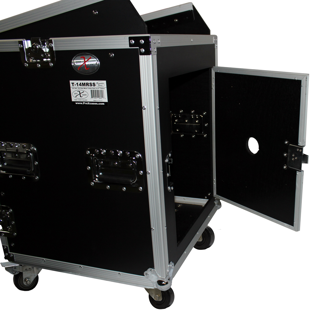 Pro X Cases 14 Space Amp Rack 10 Slanted Top 14U 10U Mixer DJ Combo
