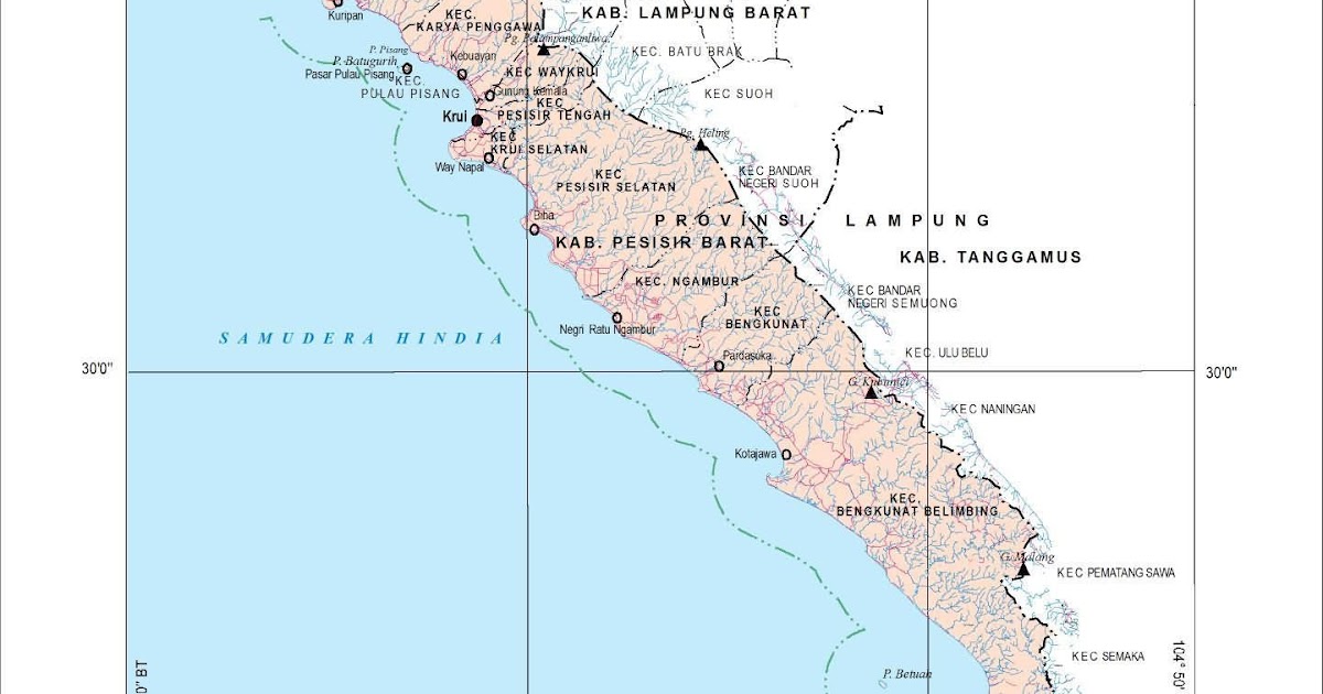 Peta Kota: Peta Kabupaten Pesisir Barat