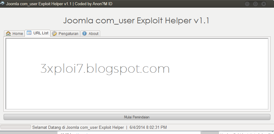 Home urls. Joomla Exploit Scanner.