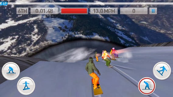 تحميل لعبة التزلج علي الجليد المميزة للأي فون والأي باد والاي بود تاتش مجاناً Fresh Tracks Snowboarding iOS 1.52