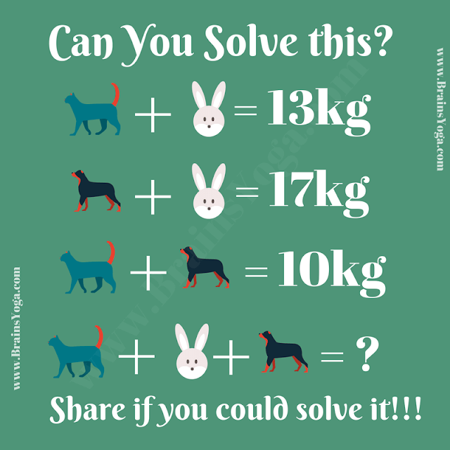 Math Brain Teaser with Answer | Picture Math Algebra Problem
