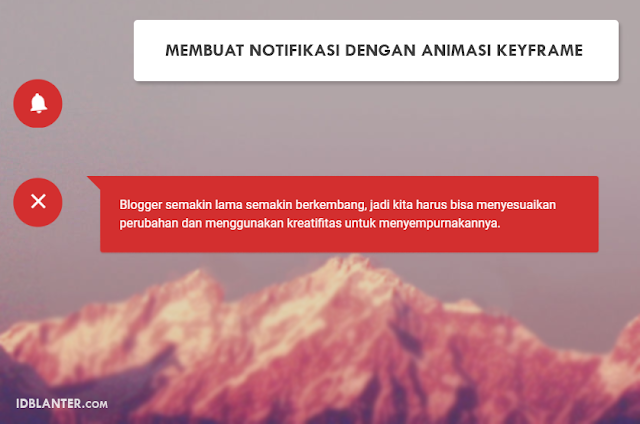 Notifikasi Show Hide Melayang dengan Animasi Keyframe