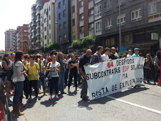 Éxito total en la huelga de SOMOS sindicalistas Unisono Gijón (Subcontrata EDP)