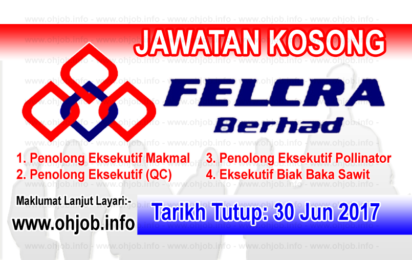 Jawatan Kerja Kosong Felcra Berhad logo www.ohjob.info jun 2017