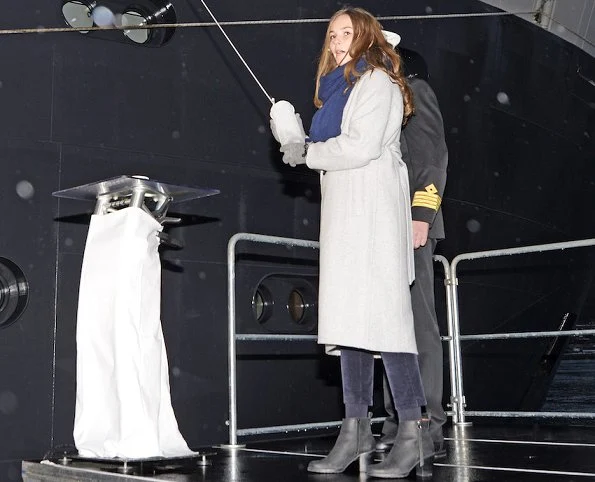 Princess Ingrid Alexandra christened Norway's new research vessel, 'Kronprins Haakon' in Tromsø. Crown Princess Mette-Marit