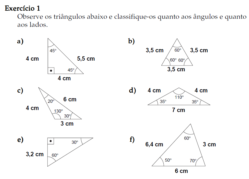 Classificação De Triangulos Exercicios - RETOEDU