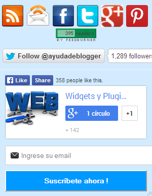 Widgets para Blogger – Caja de suscripción para Blogger