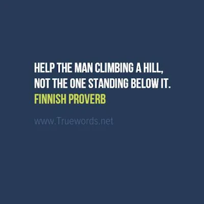 Help the man climbing a hill, not the one standing below it.