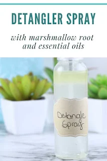 Make this diy hair detangler for children or adults.  This hair diy treatments has argan oil and marshmallow root to naturally detangle and defrizz hair diy.  This diy hair hacks will help you get softer and better looking hair naturally.  This easy recipe will help you get diy healthy hair.  This diy hair recipe gets out knots naturally for softer hair.  #diy #diyhair #marshmallowroot #herb #herbalbeauty #arganoil