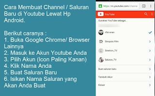 Cara Membuat / Menambah Saluran Youtube di Hp Android