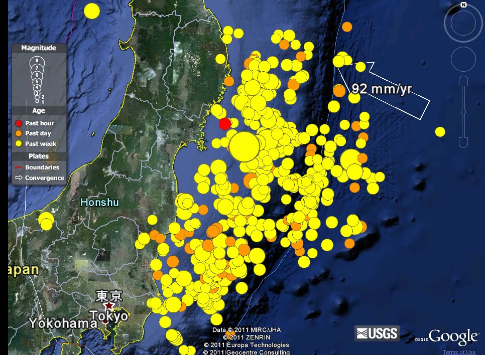 map of japanese earthquake. and a seismic map I