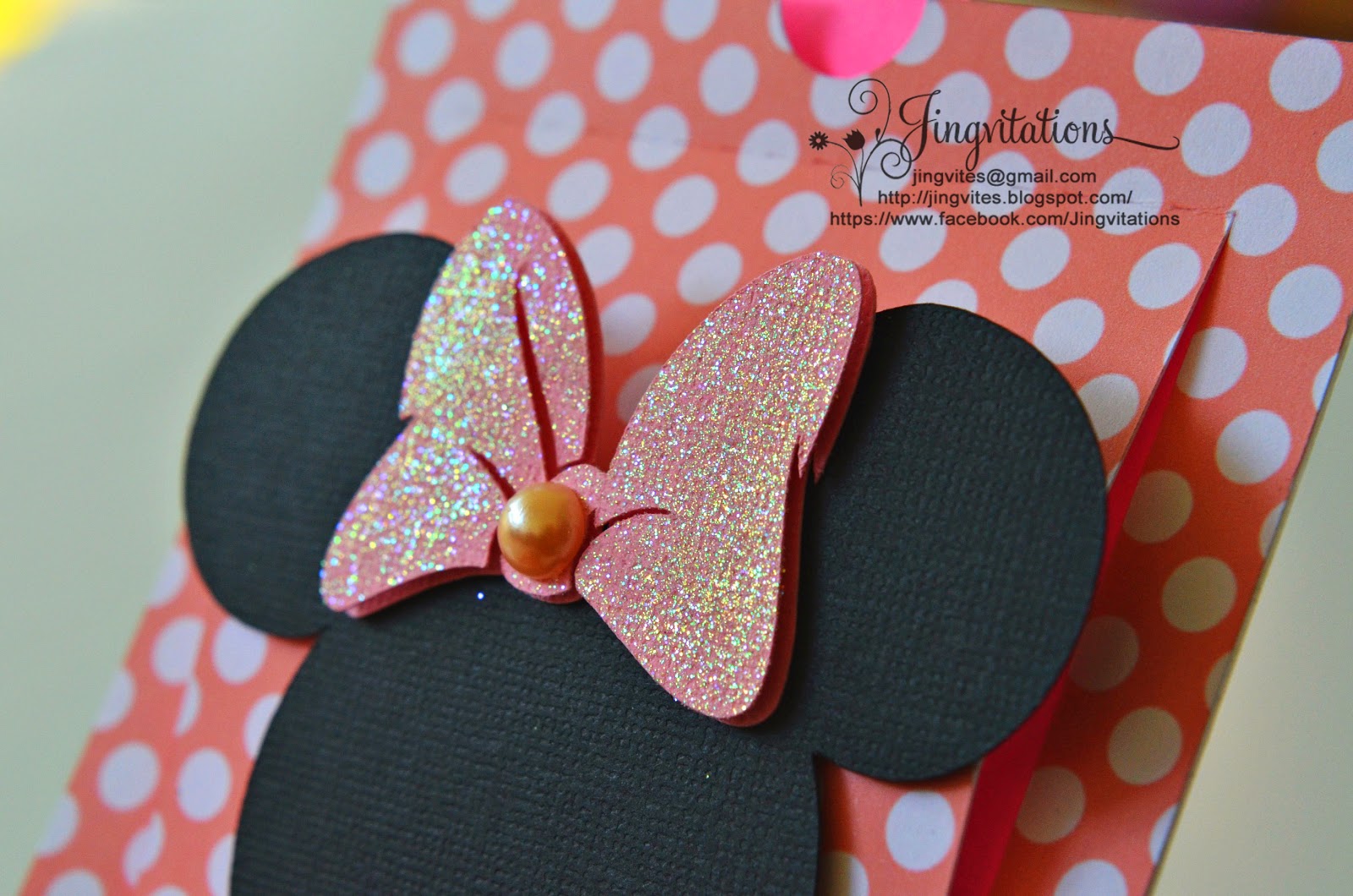 Jingvitations: Cricut Handmade Minnie Mouse Pop Up Invitations