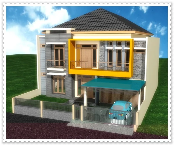 gambar model rumah sederhana 2 lantai