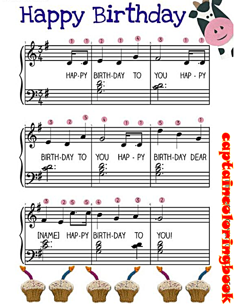 Happy Birthday piano note